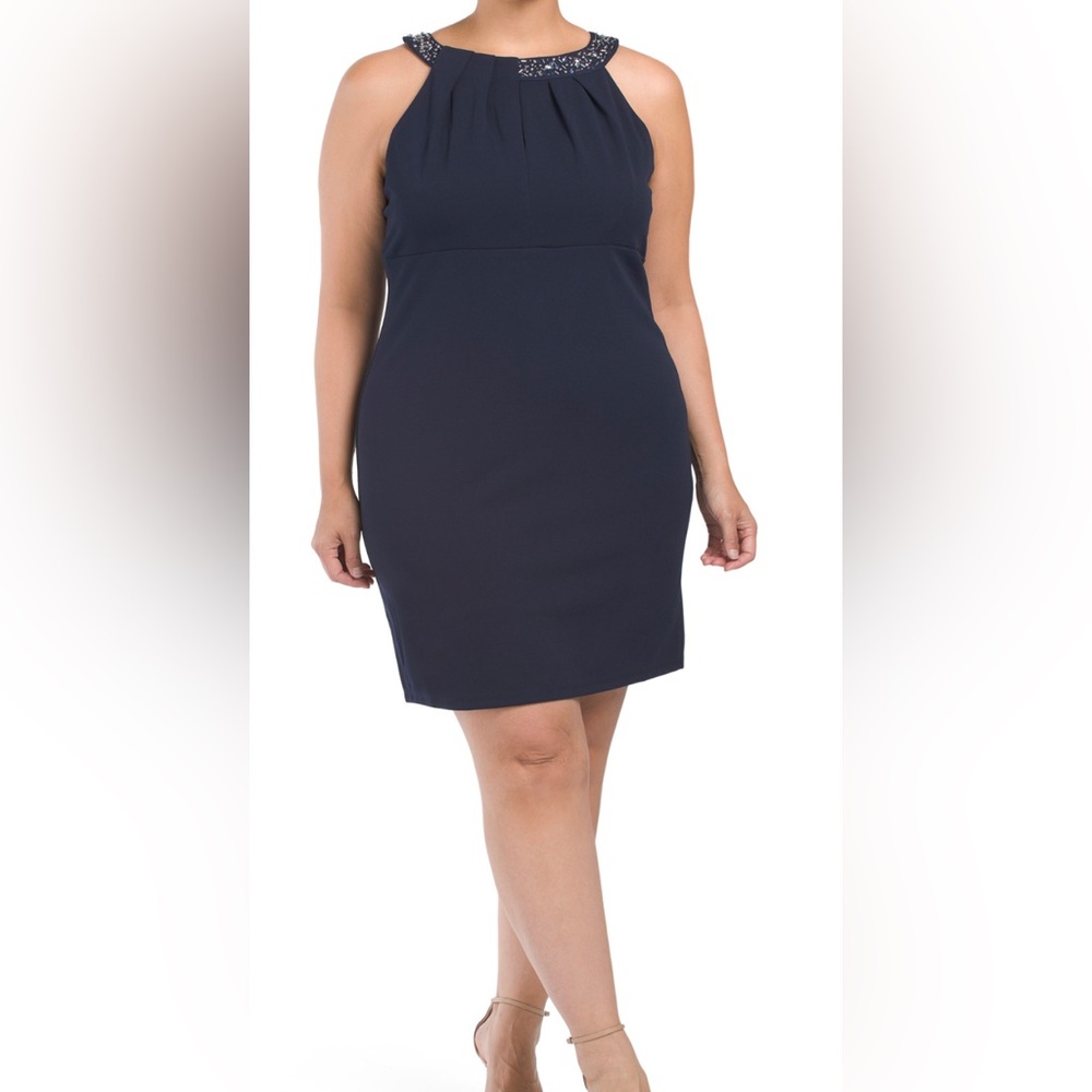 SLNY Halter Sheath Dress